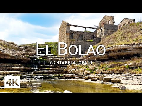 El Bolao mill and waterfall in Cantabria | Relaxing sea views | Walking tour | Travel to Spain [4K]