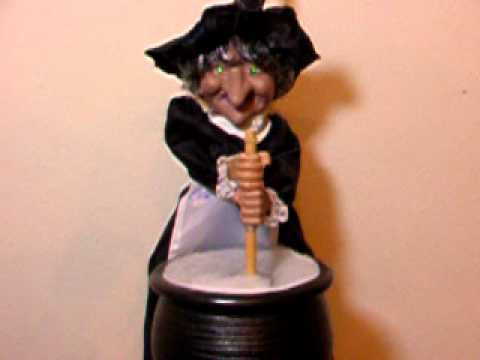 Animated Halloween Stirring Witch