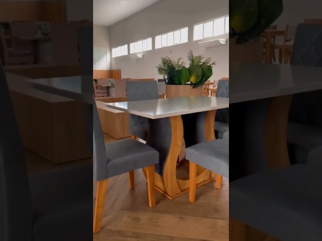 Mesa de Jantar 4 Lugares Belvedere Mel/Blonde/Cinza - Panorama Móveis