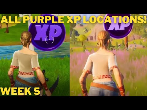 Where to Find All Purple XP Coin Locations Week 5 - Purple Power Punch Card!