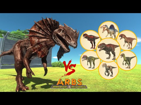 DILOPHOSAURUS (Remastered) vs ALL UNITS (Carnivore Dinosaurs) - Animal Revolt Battle Simulator