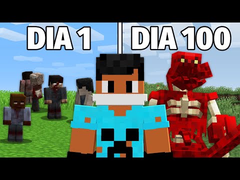 Sobrevivi 100 DIAS na INVASÃO ZUMBI no Minecraft - O FILME