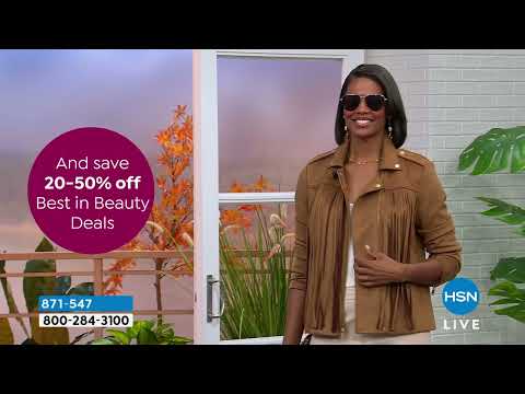 Colleen Lopez Faux Suede Moto Jacket with Fringe