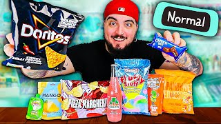 PROVANDO 9 PRODUTOS ESTRANHOS DA NORMAL (fiquei enjoado...)