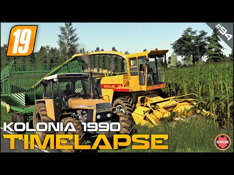 CHOPPING CORN CHAFF, MAIZE FOR SILAGE ⭐ FS19 Kolonia 1990 Timelapse