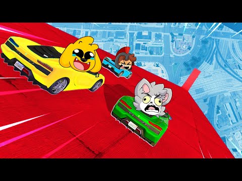 ¡La RAMPA mas GRANDE de GTA 5! 😱😂  CARRERA de GTA V con LOS COMPAS
