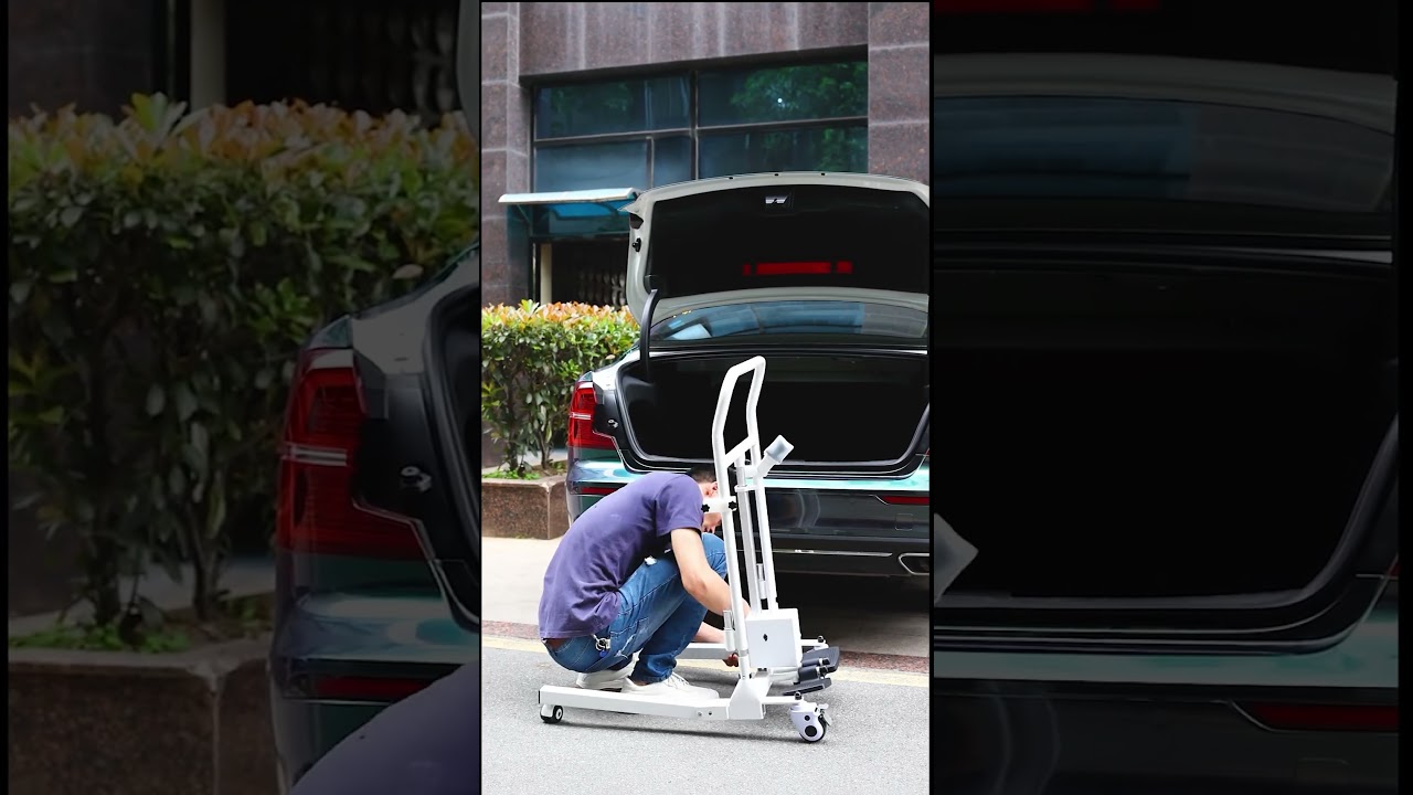 Electric Patient Lift, Portable Transfer Chair with High-Capacity Rechargeable Battey, 330 Weight Capacity, Commode Sling