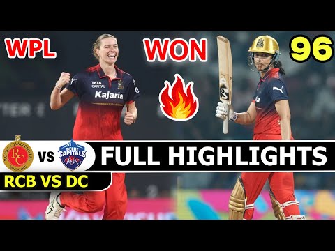 Royal Challengers Bengaluru W Vs Delhi Capitals W Full Highlights WPL Match 2026 | RCB Vs DC
