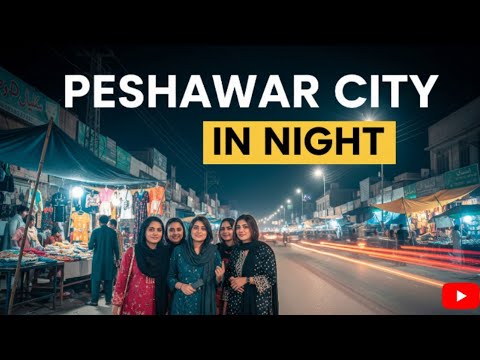 The real NIGHTLIFE in peshawar city walking tour 4k 2023