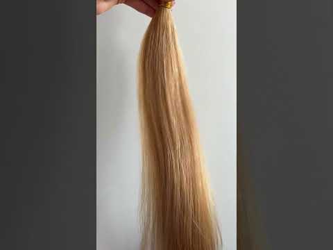 Волосы для наращивания в срезе 60 см, 50 грамм, темный блонд №27 video