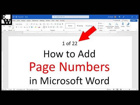 How to Add Page Numbers in Microsoft Word Video