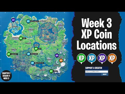 WEEK 3 FORTNITE XP COINS **ALL LOCATIONS** EASY VIDEO GUIDE SHOWING EXACT FORTNITE XP COIN LOCATION✔