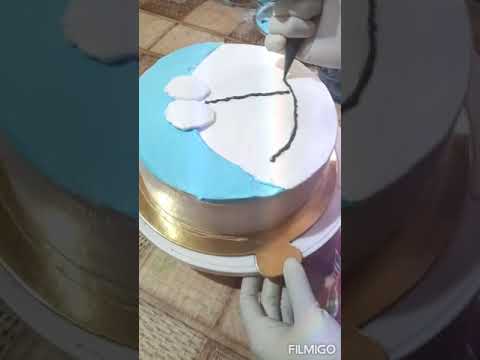Doremon theme cake decorating
