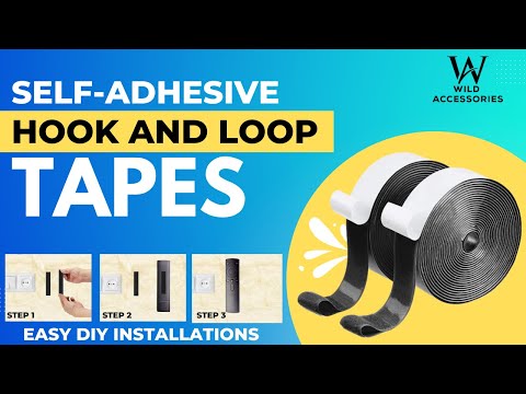 Wild Accessories Adhesive Hook & Loop Strips, Sticky Back Fasteners for  Mounting, Hanging Items.. Stick-on Velcro