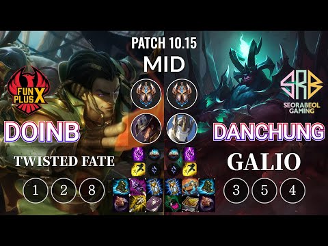 FPX Doinb Twisted Fate vs SRB Danchung Galio Mid - KR Patch 10.15