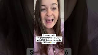 Summer 7 night Mediterranean cruise with MSC Cruises from only €999pp offered by Click&Go Holidays🤩