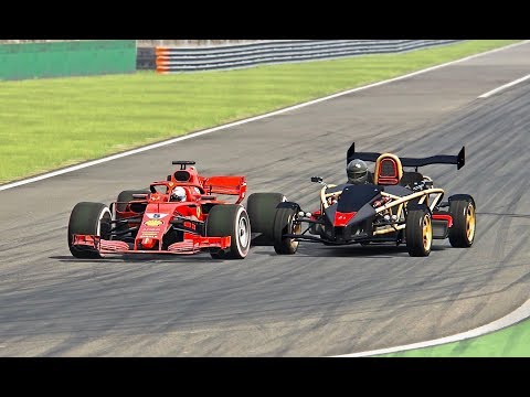 Ferrari F1 2018 vs Ariel Atom V8 - Monza