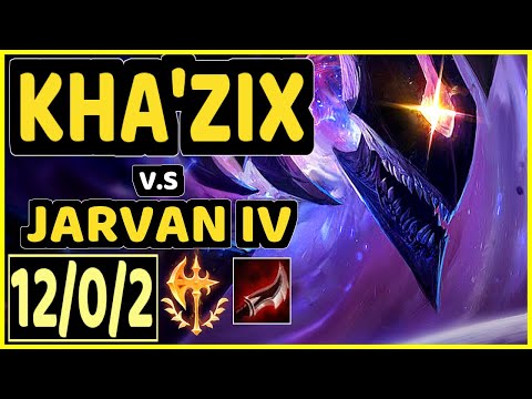 AGURIN (KHA'ZIX) vs JARVAN IV - 12/0/2 KDA JUNGLE CHALLENGER GAMEPLAY - EUW