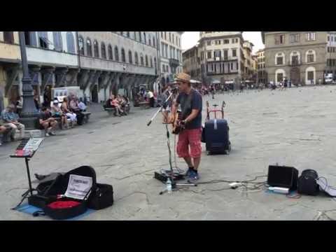 13  Francesco Bassi plays guitar in Florence and sings Delilah
