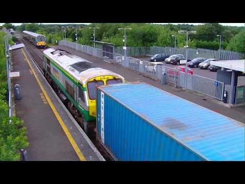 Irish Rail 201 loco 223 + IWT freight Liner - Monasterevin Station, Kildare