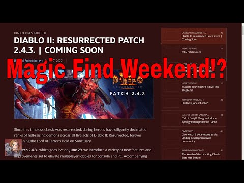 D2R 2.4.3 Patch Notes - QoL Changes, Lobby Updates, Magic Find Weekend