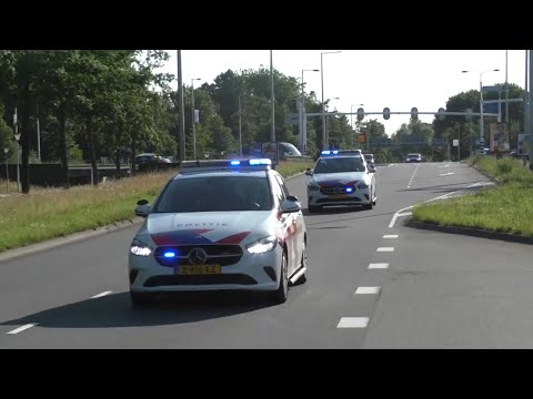 P1 2X ￼Politie Benz met spoed door Leeuwarden!