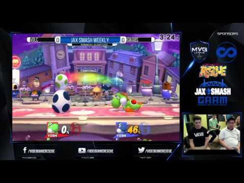 Jax Smash Weekly 3/17/16 - Volc(Green Yoshi) Vs. Gwabs(Blue Yoshi) WQ