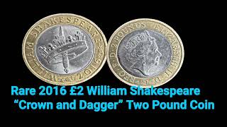Download the video "RARE WILLIAM SHAKESPEARE CROWN & DAGGER 2 POUND HIGH VALUE"