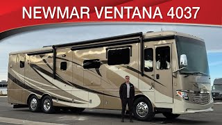 A preview image of the linked video showcasing 2019 Newmar Ventana 4037