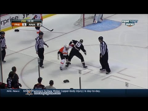 Steve Downie vs Ryan Getzlaf Jan 30, 2014