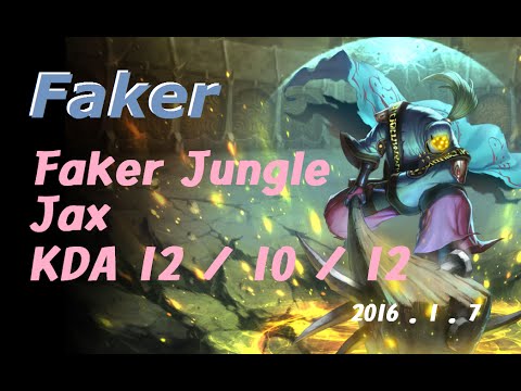 SKT T1 Faker Jax Solo Q Replay LOL