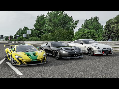 Forza 7 Drag race: McLaren P1 GTR vs Nissan GTR (920hp) vs Dodge SRT Viper GTS (1000hp)