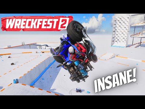 WRECKFEST 2, CRAZY DAMAGE PHYSICS!!! TESTING GROUNDS GAMEPLAY