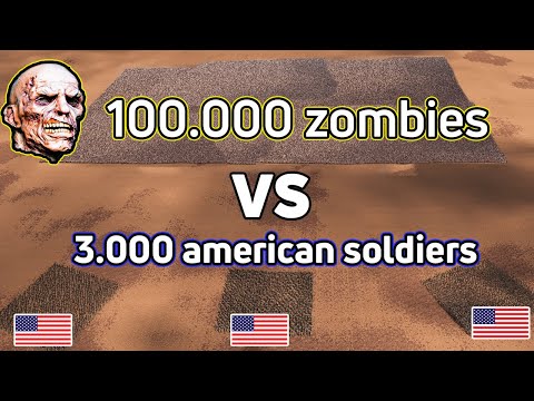 3,000 AMERICAN SOLDIERS vs 100,000 ZOMBIES - Ultimate Epic Battle Simulator 2 | UEBS 2