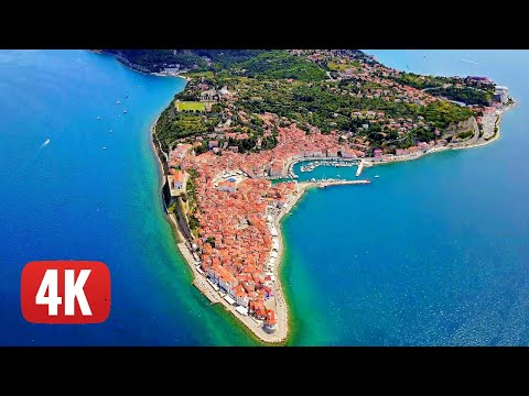 PIRAN and BLED of SLOVENIA - best view from a DRONE (in 4K)