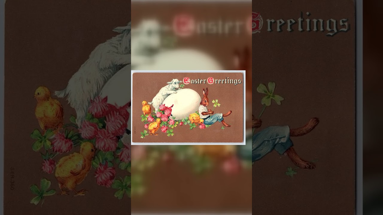German Easter Greetings Postcard, Embossed, Early 1900s Video