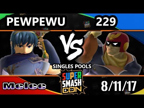 Smash Con 2017 SSBM - CLG | PewPewU (Marth) Vs. 229 (Captain Falcon) Smash Melee Pools