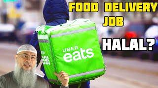 Can I work for Uber Eats as a food delivery guy, packages may contain haram? - Assim al hakeem