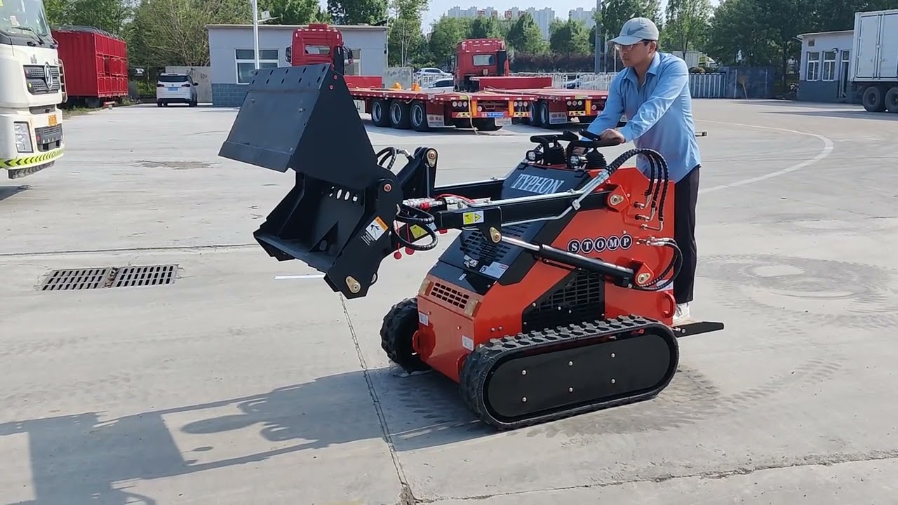 NEW 1830lbs gas mini skid steer with EPA certification from TYPHON. Introducing the TYPHON STOMP.