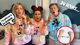 HANDCUFFED to my BROTHER AND SISTER for in DISNEY WORLD for 24 HOURS **bad idea**😱😰😳
