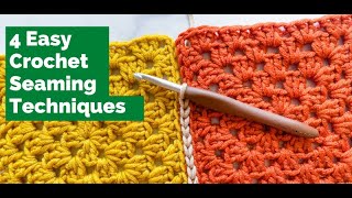 HOW TO JOIN CROCHET SQUARES AND SEAMS [4 Easy Crochet Seaming Techniques for Beginners]