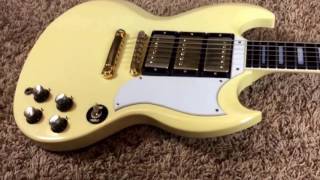 Video thumbnail for 1987 Gibson SG Les Paul Custom White 3 Pickups Demo by The Trogly's Guitar Show
