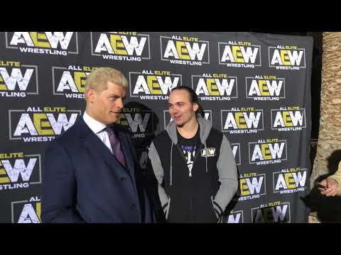 Cody Rhodes and Nick Jackson - AEW Double Or Nothing Ticket Announcement Party scrum