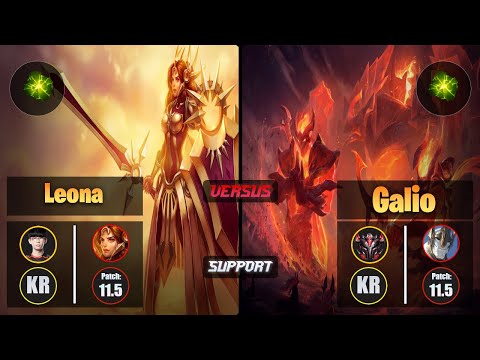 Irove LEONA (Support) [Aftershock] VS GALIO - Grandmaster KR Patch 11.5