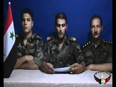 كلمة الرائد ماهر النعيمي بتوجيه من من قائد الجيش الحر رياض الأسعد لتنبيه الأهالي في دمشق لإلتزام منازلهم بسبب الأعمال العسكرية ضد قوات النظام