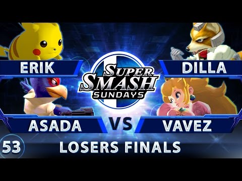 SSS 53 - Erik & ConnorAsada (Blue) vs. Dilla & Vavez (Red) - SSBM Losers Finals - Smash Melee