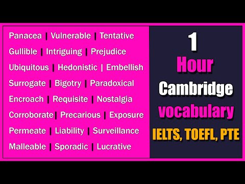 1 Hour of Cambridge Vocabulary for IELTS, TOEFL, and PTE