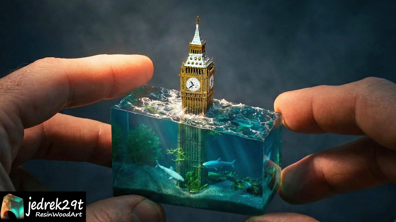 BIG BEN Underwater. Epoxy Resin DIORAMA / jedrek29t