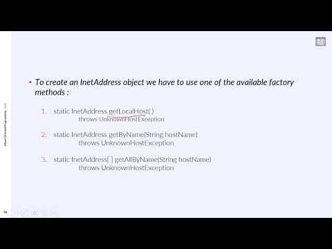 Object Oriented Programming Java C3 L2 Networking Inetadress Class In Java