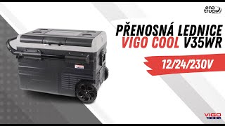 Přenosná kompresorová autochladnička Vigo Cool, V35WR, 35 l, 12/24/230V, Rukojeť a kolečka